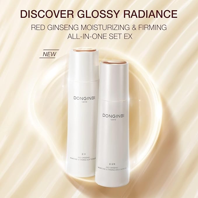 Donginbi Red Ginseng Moisturizing & Firming Set EX, Anti-Aging Korean Skin Care, Routine Kits for Smooth, Radiant Skin