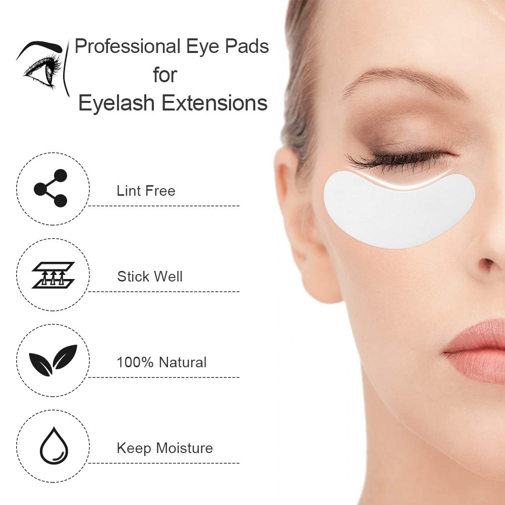 100 Pairs Under Eye Pads, Eyelash Extension 100% Natural Hydrogel Patch Lash Gel Pad for Extensions supplies, Beauty Makeup Mask Kit