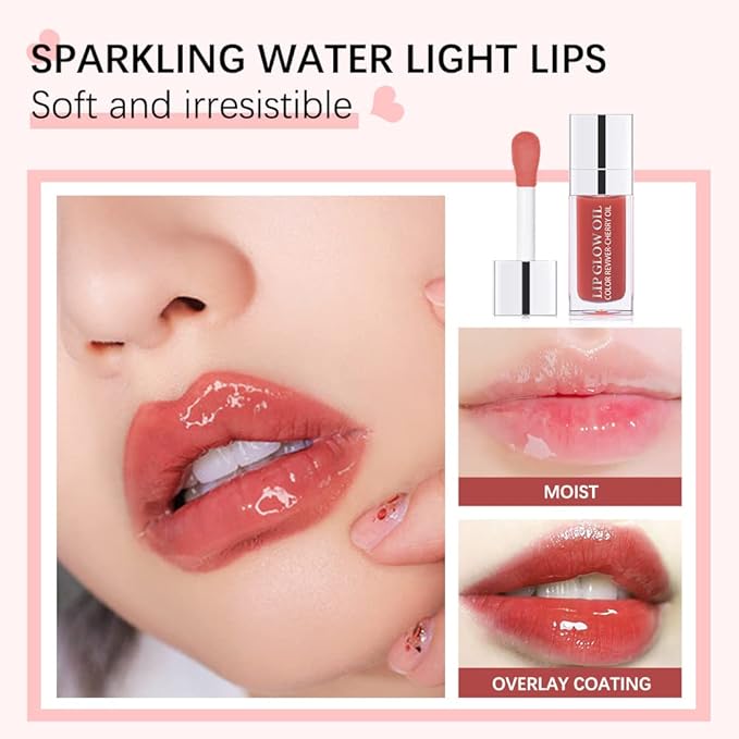 Moisturizing Lip Oil,No-Sticky Lip Gloss Lip Balm Lip Care,Fruit Flavoured Lip Oil For Dry Lip's Moisturizing Hydrating And Nourishing (012#ROSEWOOD) 0.2 OZ