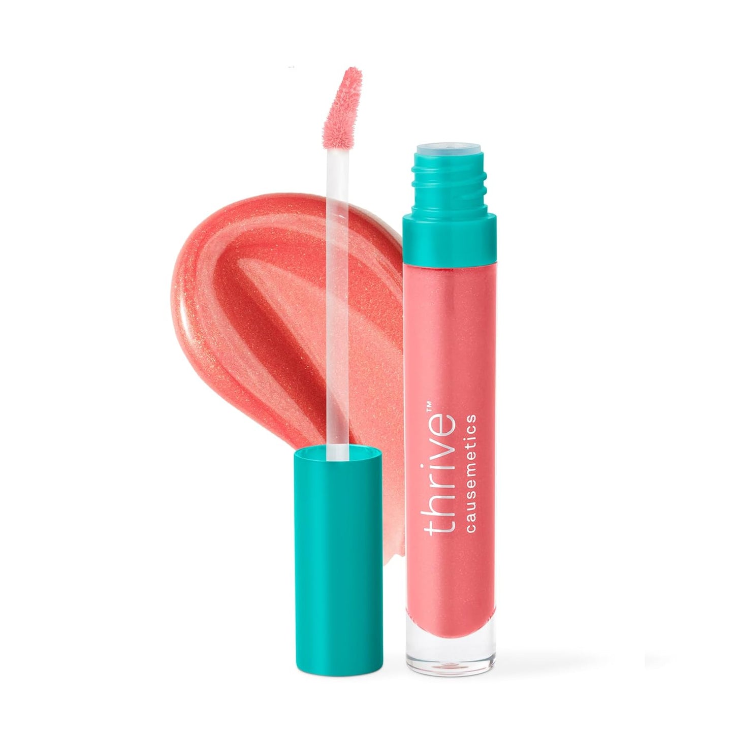 Thrive Causemetics Sheer Strength Lip Plumping Peptide Gloss, Lip Plumper with Vitamin E, Peptides, Plumps, Smooths & Hydrates Lips, High Shine, Vegan & Cruelty Free, Bamby (Pink Golden Shimmer)