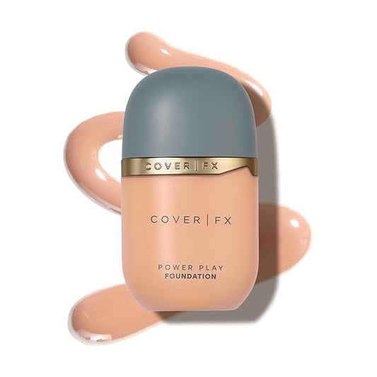 COVER FX Power Play Foundation - Shade M3 - Buildable Full Coverage - Waterproof Sweat-Proof Transfer-Proof - Natural Matte Finish - All Skin Types