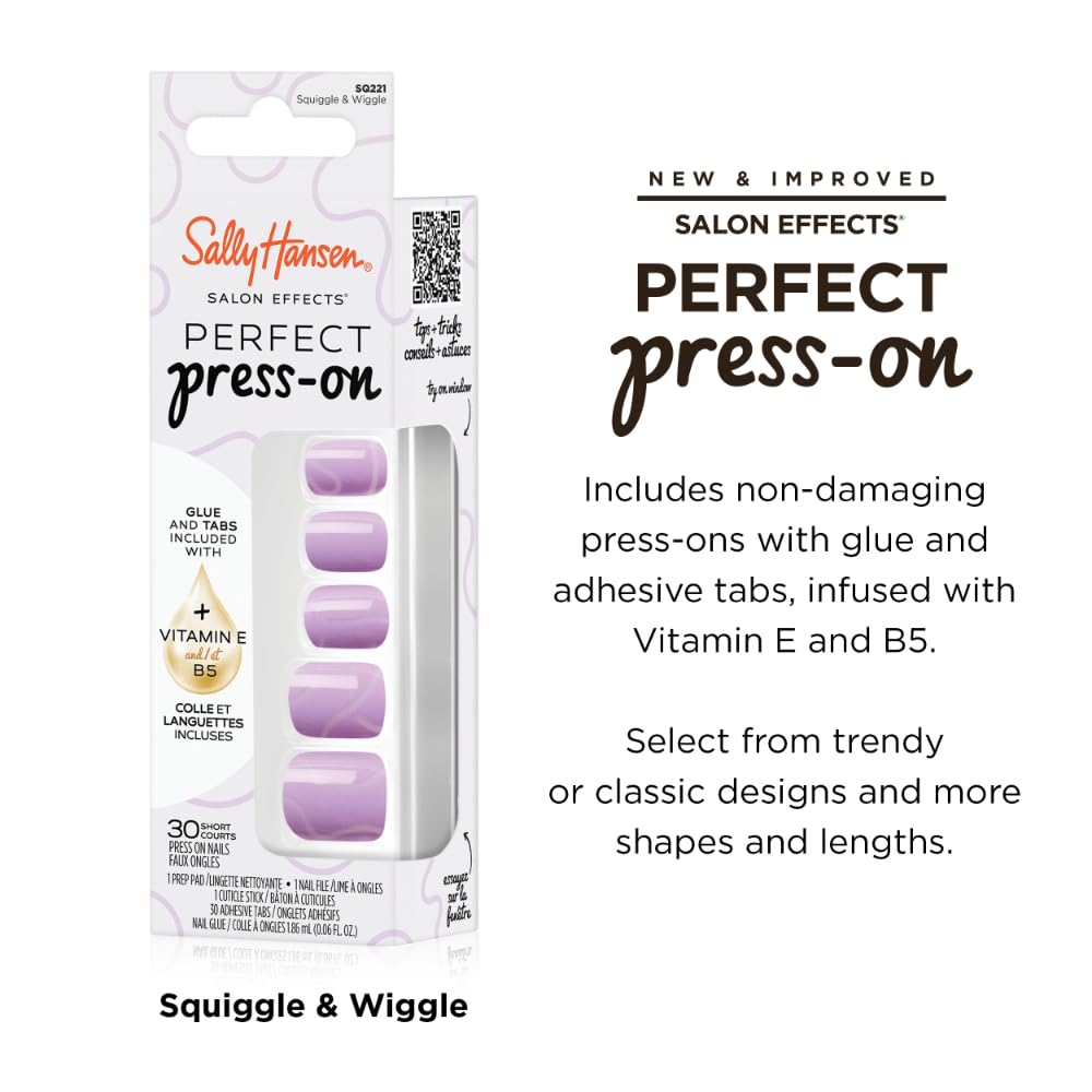 Sally Hansen Instant Cuticle Remover and Salon Effects Squiggle & Wiggle Press On Nails Kit