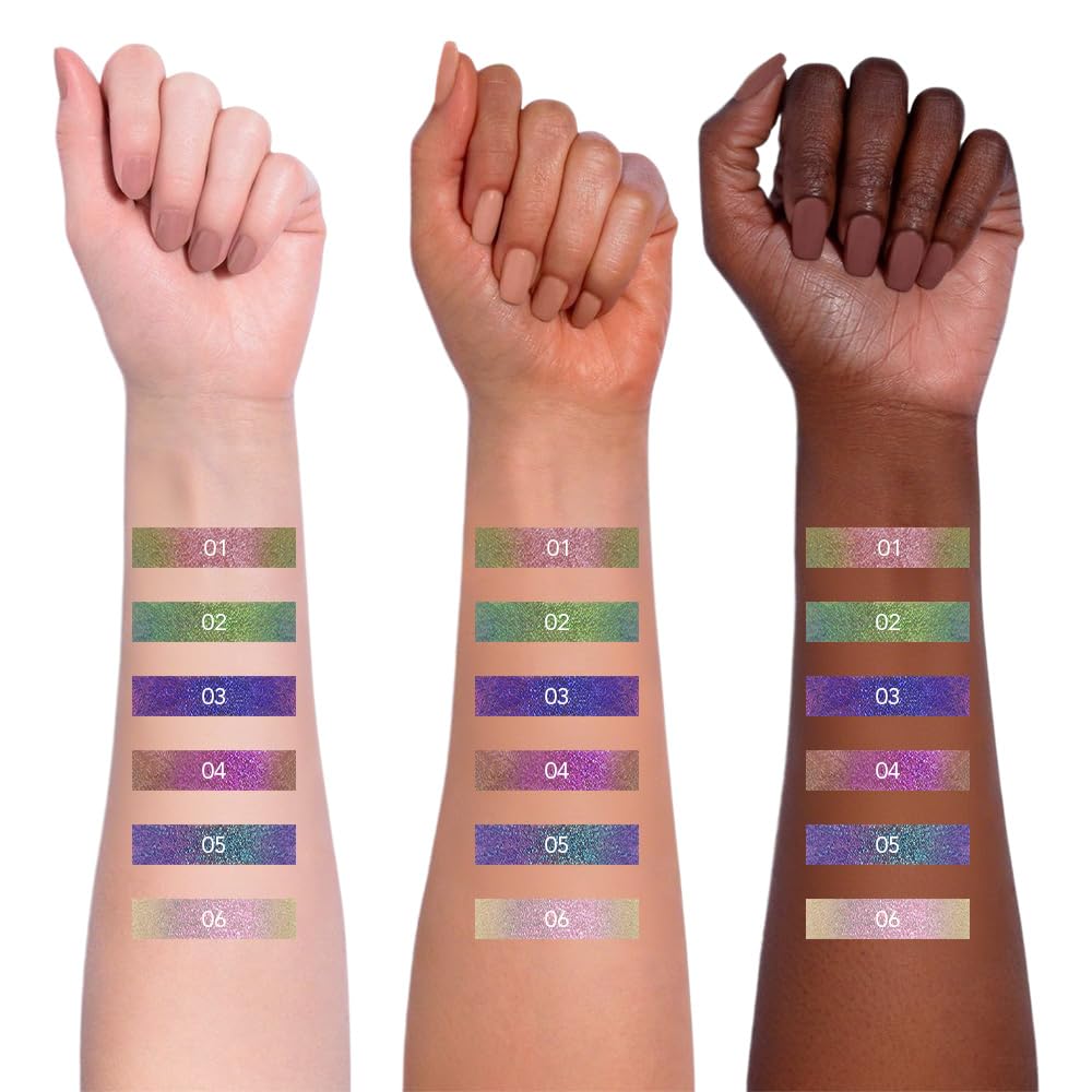 evpct Chameleon Duo Chrome Liquid Eyeliner, Light Dark Purple Glitter Metallic Shimmer Liquid Eyeliner, Multichrome Color Shift, Long Lasting Waterproof Eye Liner Eyeshadow Pencil Face Glitter Makeup