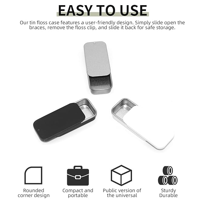 Lip Balm Tins Slide Top Tin Containers for Lip Balm Crafts Storage Kit - 0.25oz 3 Pack (BLACK)