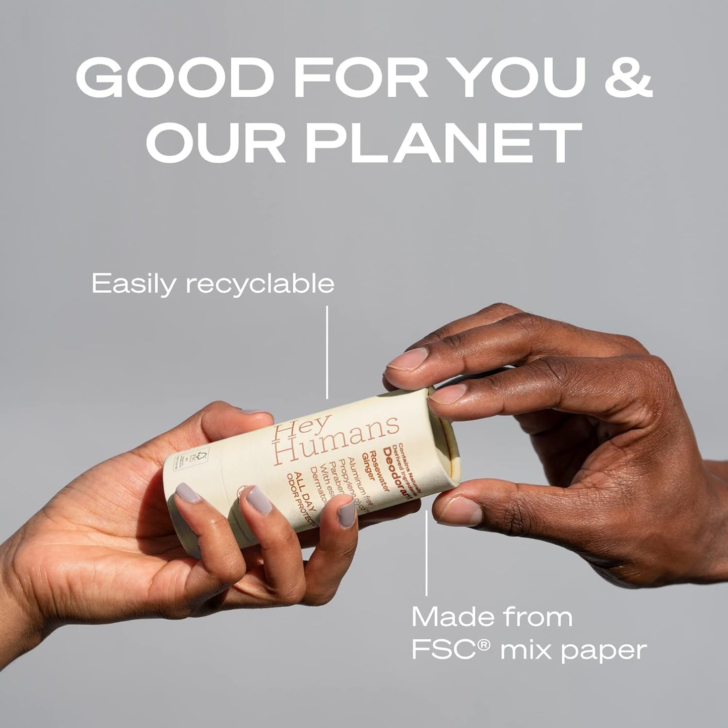 Hey Humans Deodorant, Aluminum Free Deodorant for Women and Men, Contains Naturally Derived Ingredients, All Day Odor Control, Refreshing Deodorant Essential Oils, Variety Pack