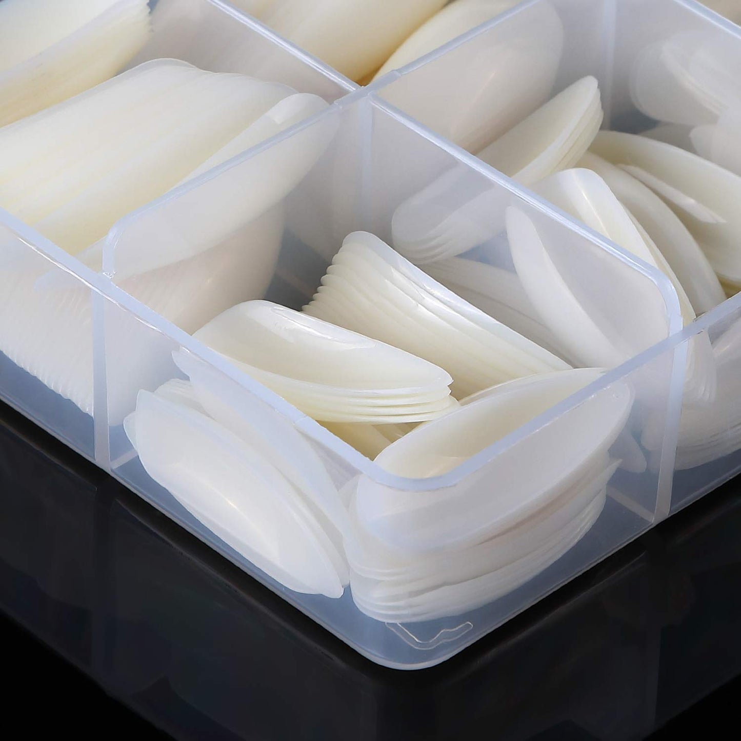 Stiletto Nail Tips,1000 PCS Artificial Full Cover Fake Nails Soft Gel Tips 10 Sizes with Box for Home DIY Nail Salon (Clear and Natural 5)