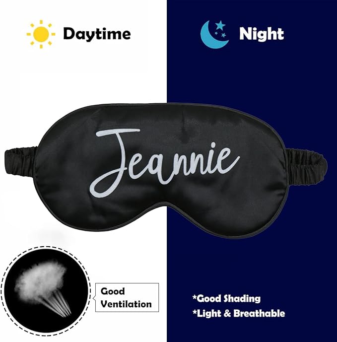 Custom Eye Mask,Add Your Image Text Personalized Sleep Shade Soft Blindfold Eyemask Blackout Eye Cover with Adjustable Strap for Full Night's Sleep,Travel and Nap White