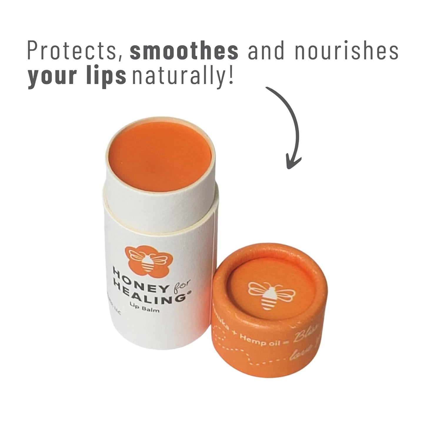 Lip Balm Moisturizer with Manuka Honey 15+ UMF, Coconut Oil, and Castor Oil For Chapped, Cracked, Dry Lips | Protects, Smoothes, and Nourishes your Lips | 0.25 oz / 7 gr. (Soft Peach)