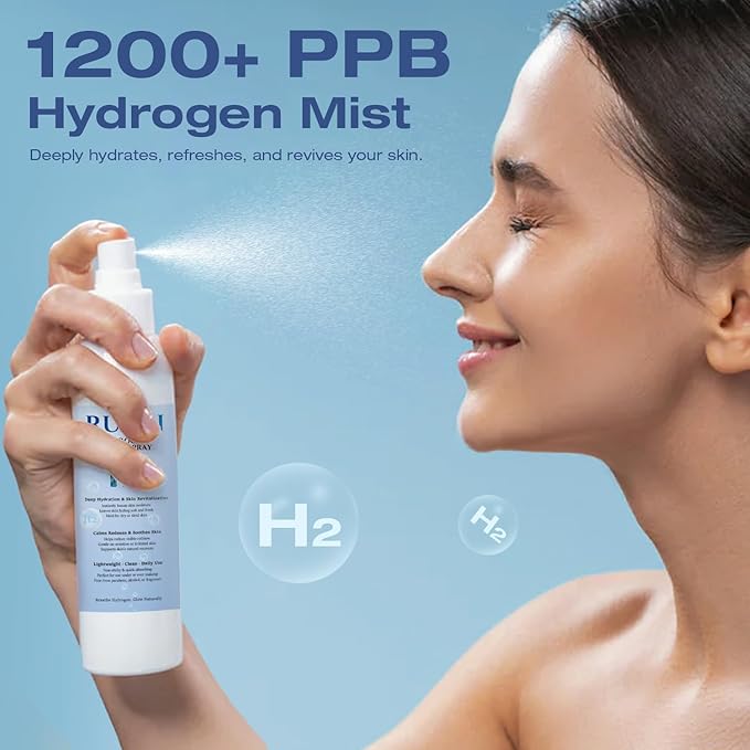 Hydrogen Face Mist Hydrating Spray,with Hydrogen Water Tablets, H2 Water Facial Spray for Deep Hydration,Anti-Aging Antioxidant Rejuvenation,Portable Design