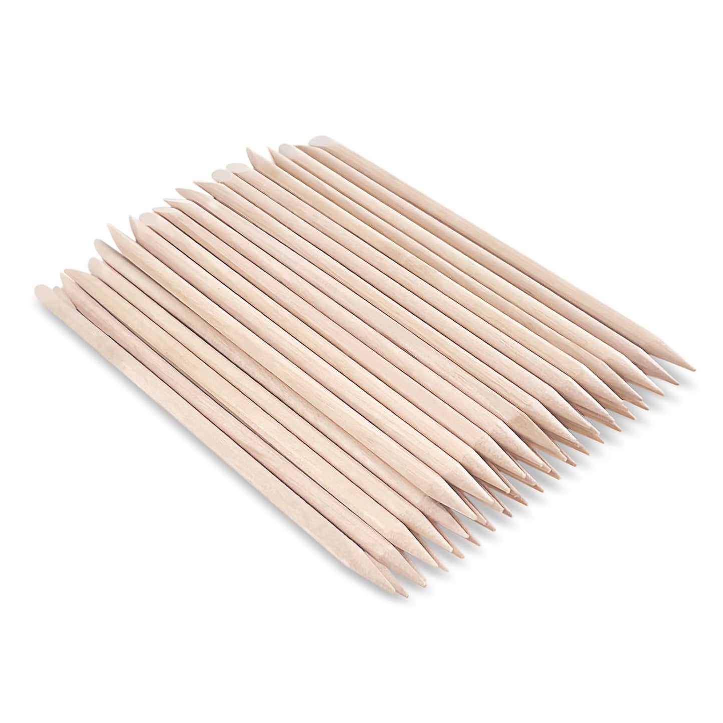 50 Pcs Orange Wood Sticks for Nails, 4.5" Cuticle Sticks, Double Sided Nail Tools for Manicure and Pedicure