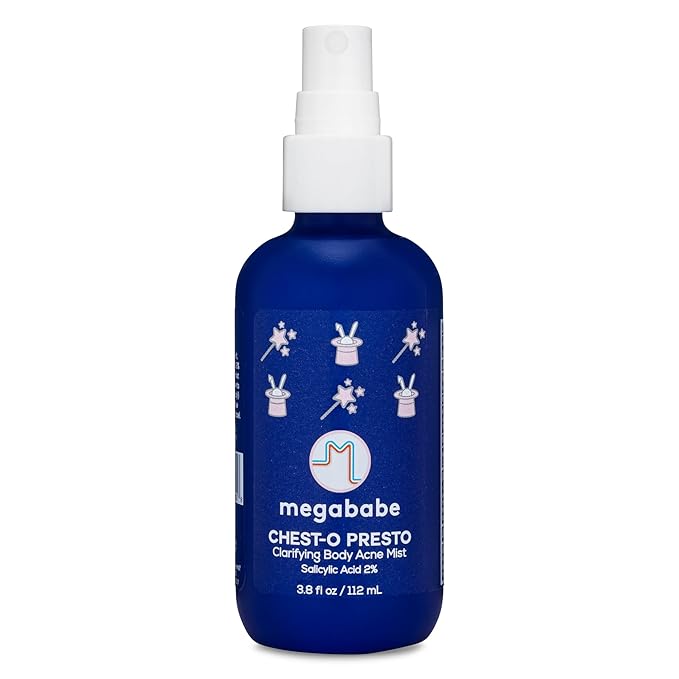 Megababe Chest-o Presto | Clarifying Body Acne Mist | Benzoyl Peroxide Free | 3.8 fl oz
