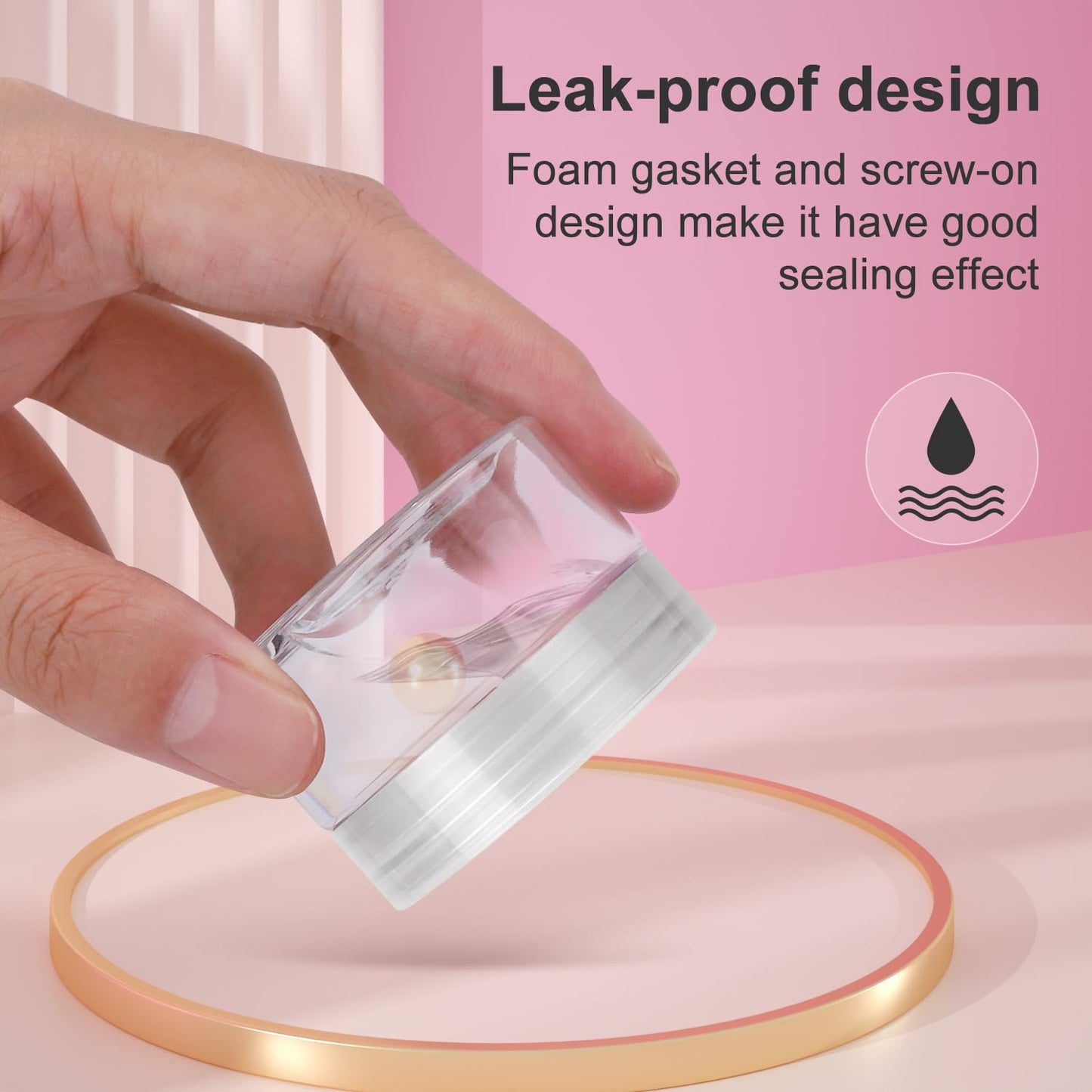 36 Pack 1 OZ Plastic Jars with Lids, BPA Free, Reusable, Refillable Transparent Cosmetic Containers for Bath Salts, Cosmetics, Powders, Beauty Product and Small Accessories, White