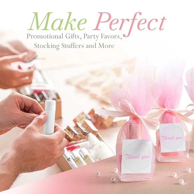 Lip Balm Bulk Unlabeled - Made in USA 150 Pack Cherry Bulk Chapstick - Natural Ingredients Vitamin E Shea Butter - Custom Chapstick Bulk For Party & Wedding Favors