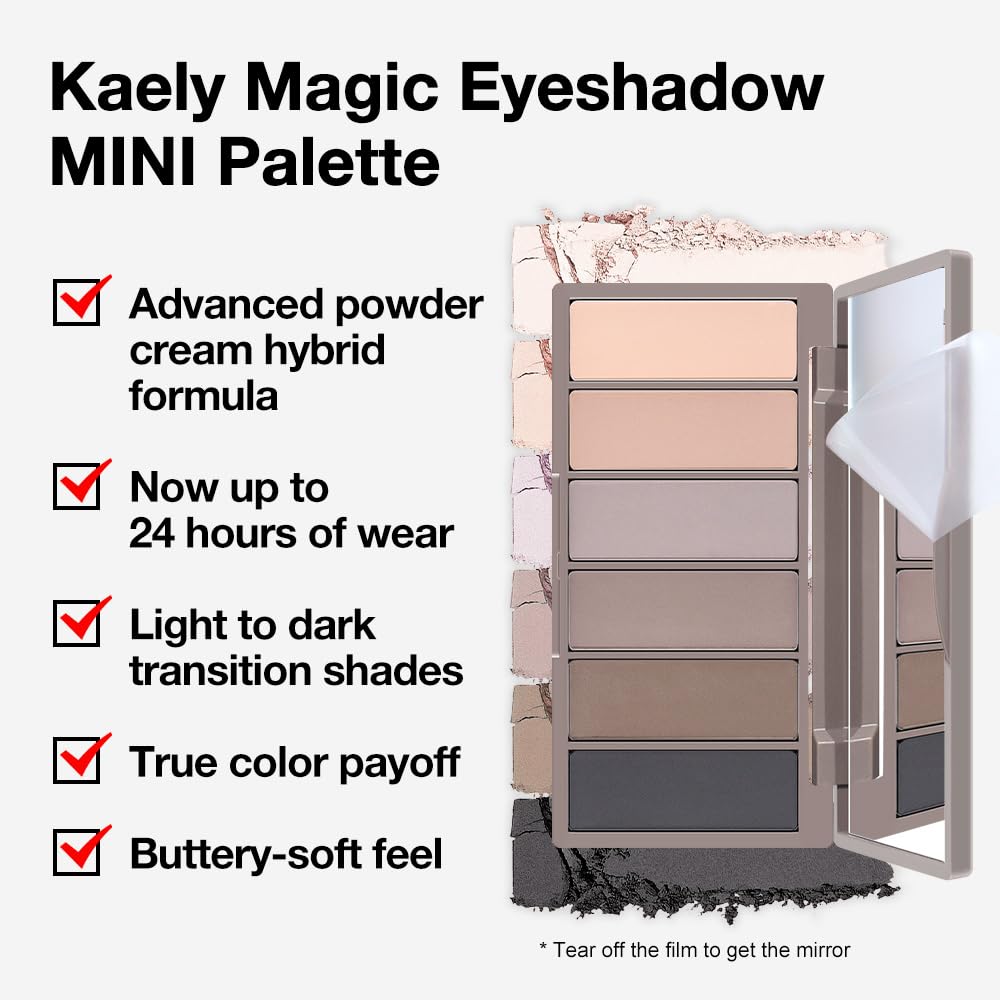 Kaely 6 Color Mini Nude Smoky Eyeshadow Palette Makeup, Highly Pigmented Eye Shadow Palette Waterproof, Natural Matte Eye Shadow Palette, paleta de sombras de ojos, Vegan & Cruelty-free, 05