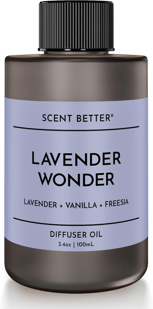 Scent Better Lavender Wonder Aroma Essential Oil Blend: an Aromatherapy Blend of Lavender, Soft Vanilla, and Freesia for Ultrasonic Diffusers & Nebulizers (3.3 Fl Oz, 100 mL)