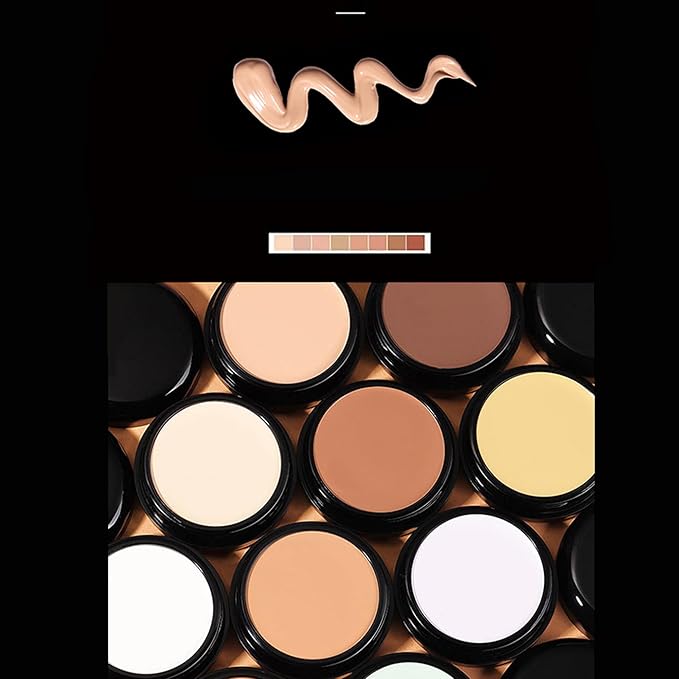 Mallofusa Single Color Face Makeup Concealer Foundation Palette Moisturizing 0.49oz (Black)