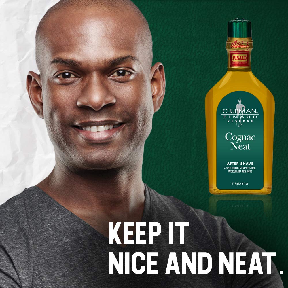 Clubman Reserve Cognac Neat After Shave Lotion for Men – Classic Aftershave Splash, Soothing Aftershave Care, 6 fl oz