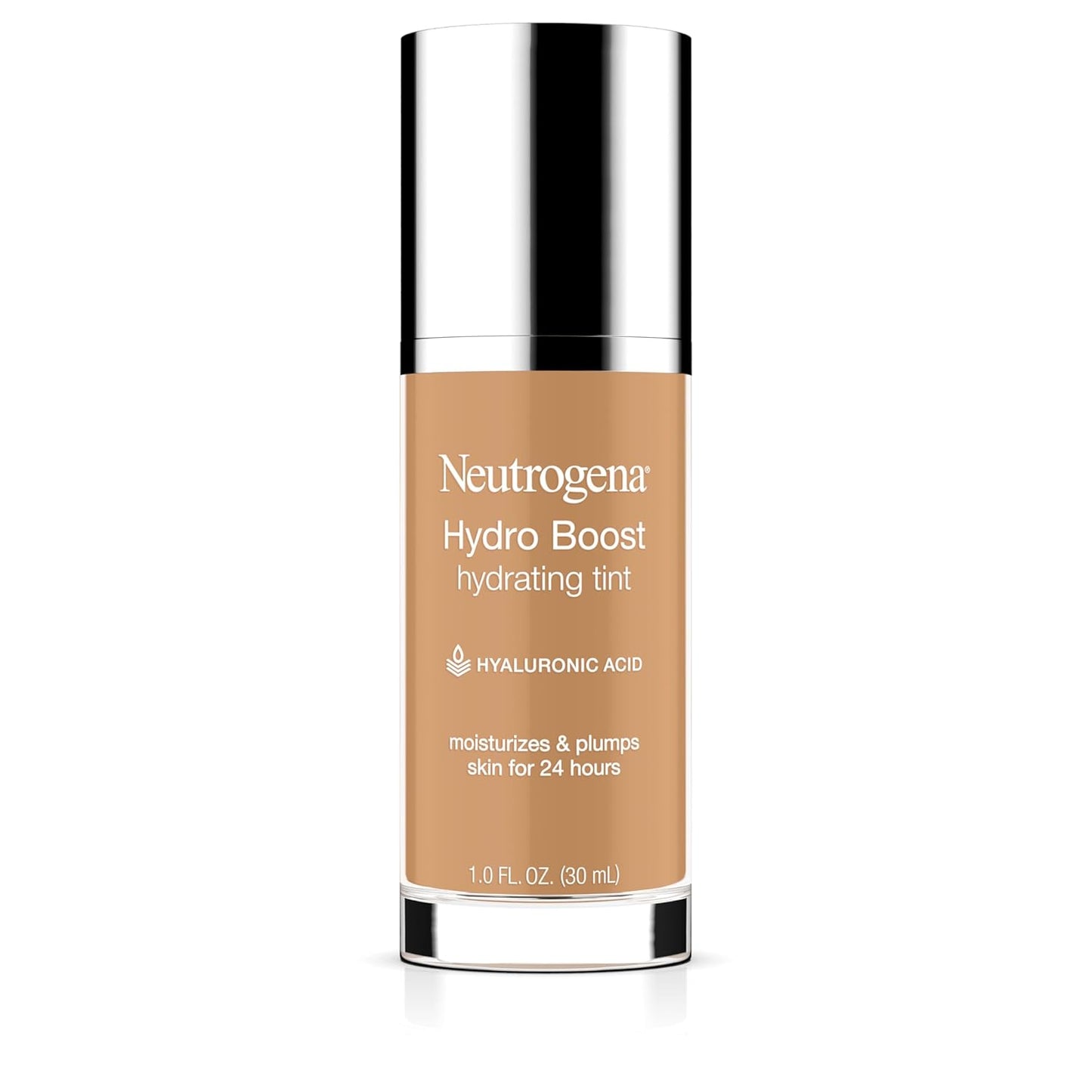 Neutrogena Hydro Boost Hydrating Tint Foundation Makeup for Dry Skin, with Hyaluronic Acid, Lightweight Oil-Free Water Gel, Non-Comedogenic, 85 Honey Color 1.0 fl. oz