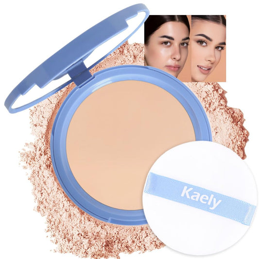 evpct Oil Control Pressed Face Powder Compact for Women, Translucent Setting Powder Makeup Foundation for Women, Waterproof Long Lasting Lightweight, polvo compacto de maquillaje, 130 True Beige
