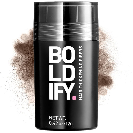 BOLDIFY Hair Fibers (12g) - Fill In Thinning and Fine Hair for an Instantly Fuller, Thicker Look - 14 Shades for Women & Men - Medium Brown
