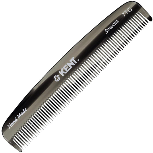 Kent 7T G All Fine Tooth Pocket Comb - Handmade Grooming Comb for Styling, Travel, Mustache and Beard Care - Saw Cut and Hand Polished