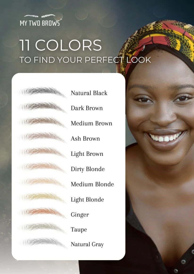 (10 pairs) Medium Blonde Temporary Eyebrow Tattoo - Extra Large Size - Waterproof & Smudgeproof - Classy Curve Style Eyebrow Stickers - Sheet Lasts up to 30 Days - Won't Work on Existing Brows