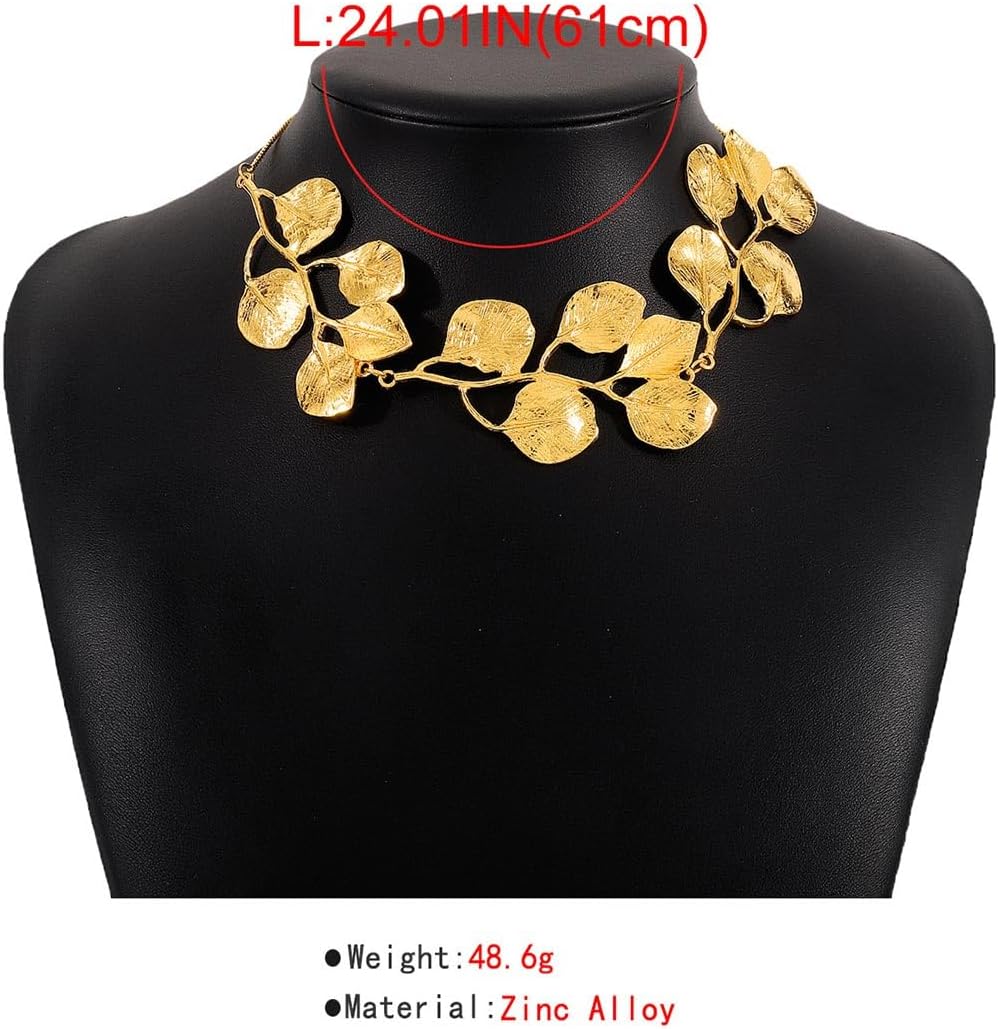 Jovono Boho Necklaces Gold Leaf Pendant Necklace Chain Dainty Leaves Necklace Chain for Women