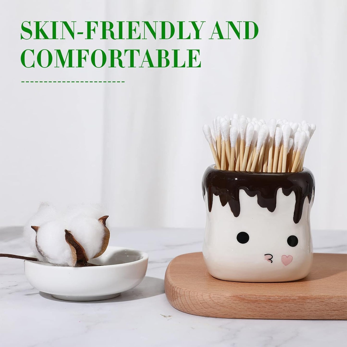 10000 Pcs Double Round Cotton Swabs with Wooden Sticks Bulk Cotton Buds Travel Size Ear Swabs for Ears Makeup Daily Cleaning Pet Care Arts Crafts