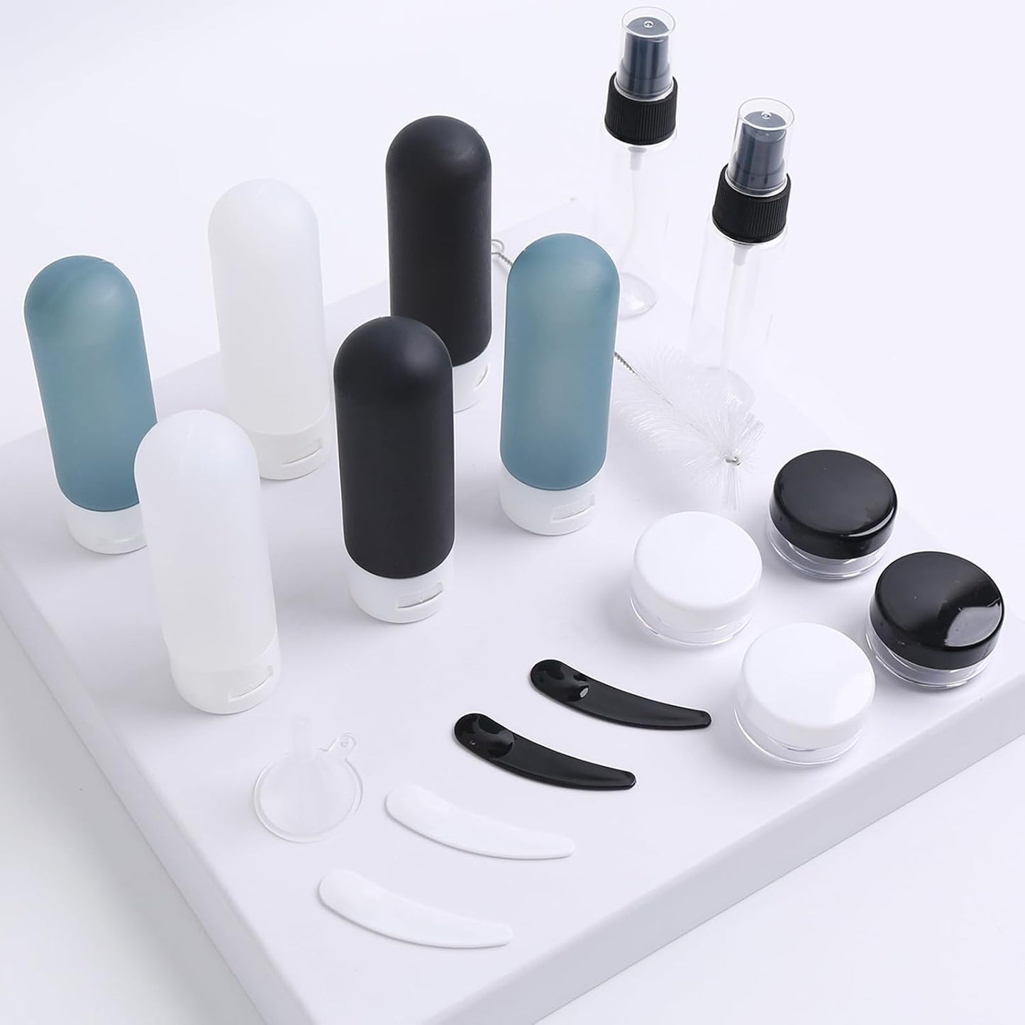 20 Pack Travel Bottles Set for Toiletries TSA Approved Leak Proof Travel Size Containers Kit Portable Refillable Travel Accessories for Shampoo Conditioner Lotion Liquids (Dark Color)