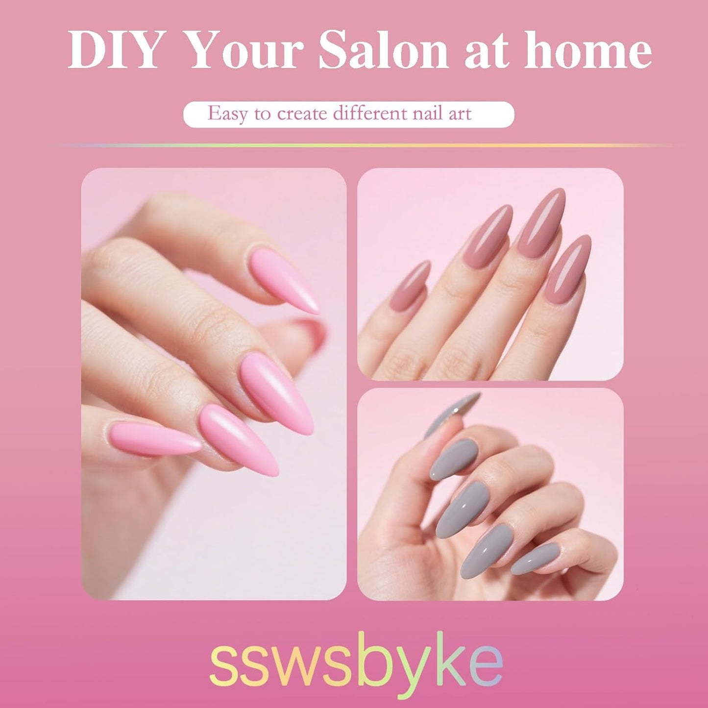 Medium Almond Nail Tips, SSWSBYKE 300pcs Soft Gel Nail Tips for Full Cover Pre-Shaped Acrylic Fake Nails Tips 15 Sizes Half Matte Press On Nails for Extension Home DIY Salon