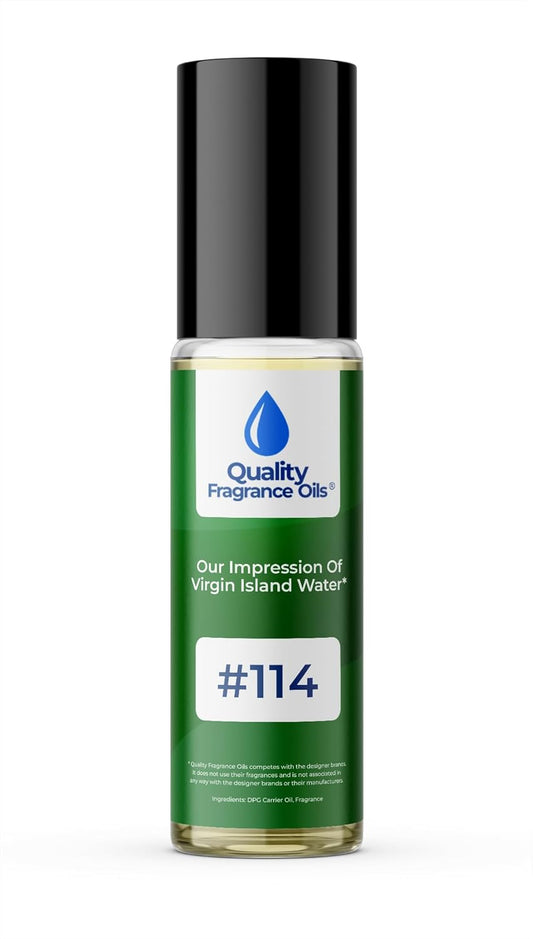 Quality Fragrance Oils' Virgin Island Water Impression #114 | Long-Lasting Perfume Oil, Alcohol-Free, Strong Scent, 10ml Roll-On | Affordable Alternative to Designer Fragrances