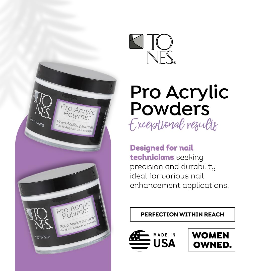 Tones Ultra Acrylic Powder | Perfect Pink | 8.5 Oz | Durable Retention | Silky Consistency | Crystal Clarity & Effortless Nail Sculpting Formula