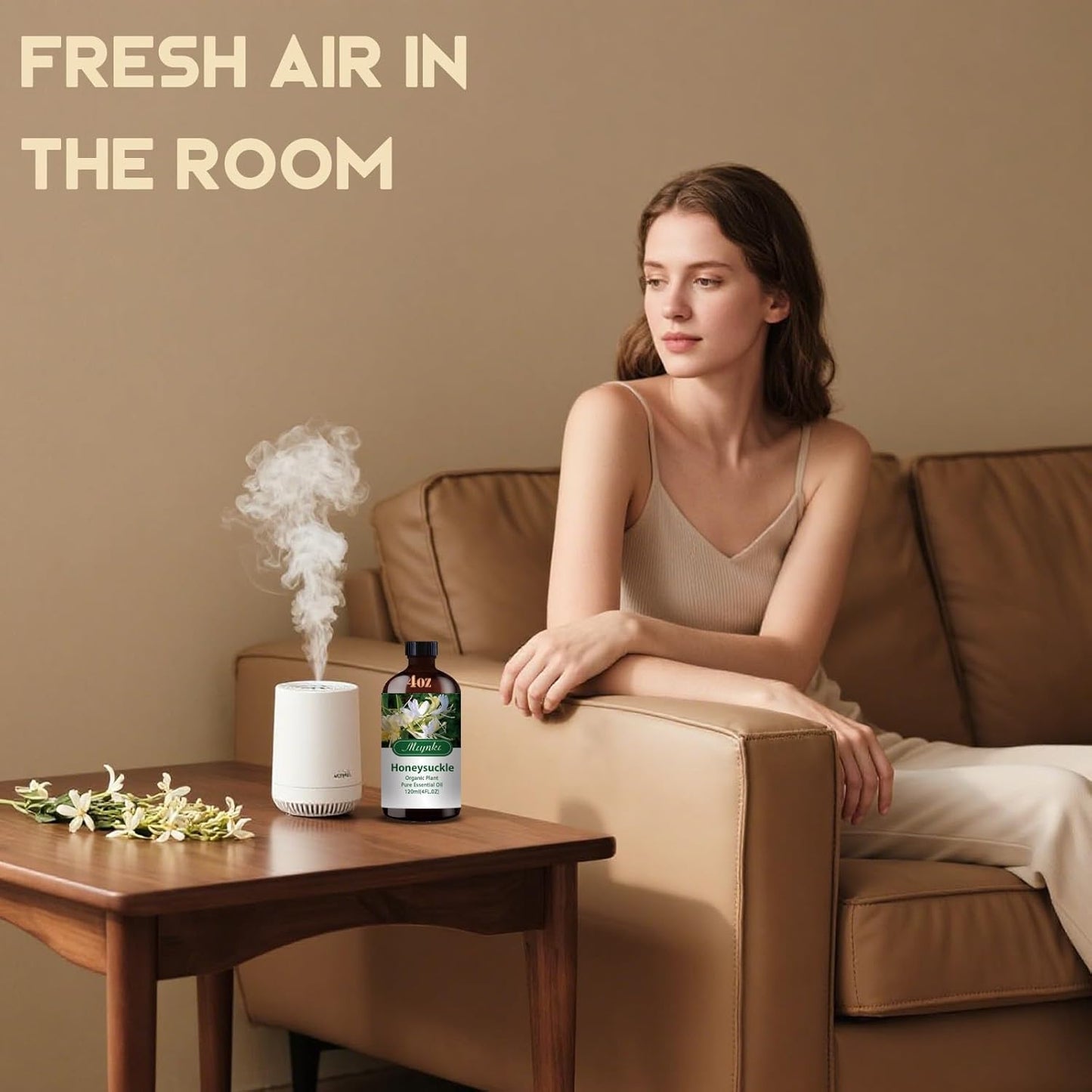 Honeysuckle Fragrance Oil-Honeysuckle Essential Oil 4.33oz (130ml)-100% Pure Natural Scent for Diffusers, Candles, Soap Making & Aromatherapy-Relaxing Home & Gift Essential Oil for Bath, Massage