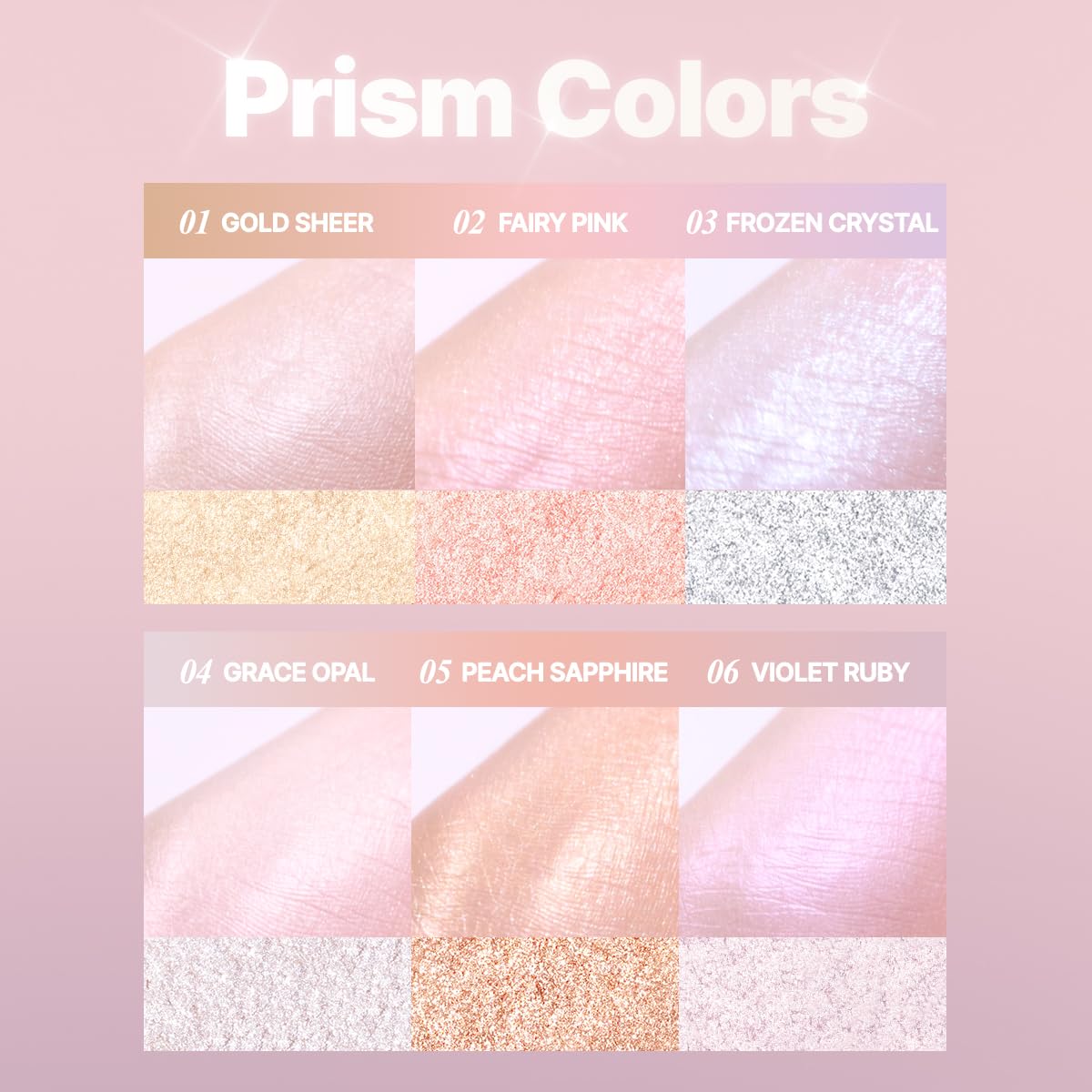 CLIO Prism Highlighter makeup, High Glossy Face Illuminator, Pearl Shimmer Smooth Baked Powder, Glitter Long- Lasting (6 Colors) (03 Frozen Crystal, One Size)