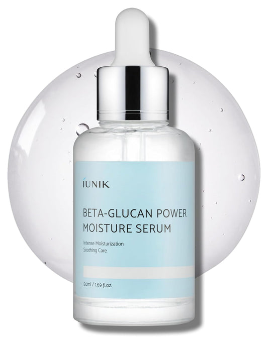 IUNIK Beta-Glucan Power Deep Moisture Vegan Serum Intense Hydration Mushroom Yeast Extracts Naturally-derived - Dry Mature Sagging Sensitive Skin Cell Regenerating Lifting Korean Skincare