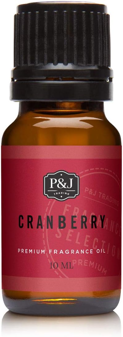 P&J Fragrance Oil - Cranberry 10ml - Candle Scents, Soap Making, Diffuser Oil, Fresh Scents