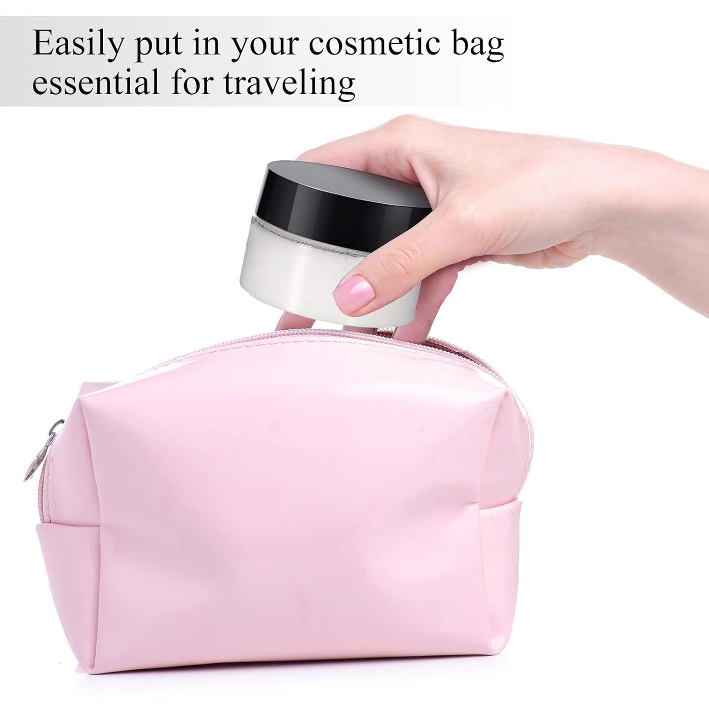 Patelai 4 Pieces Round Wide-mouth Leak Proof Plastic Container Jars with Lids for Travel Storage Makeup Beauty Products Face Creams Oils Salves Ointments DIY Making(1 Ounce,Black)