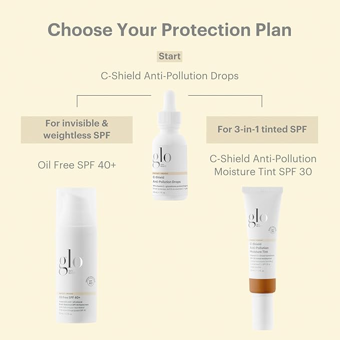 Glo Skin Beauty C-Shield Anti-Pollution Moisture Tint - Tinted Moisturizer With SPF 30 for Face, Broad Spectrum Protection & Vitamin C, 1.7 Oz (9N-Dark)
