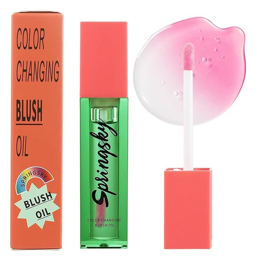 Color Changing Blush Oil, Liquid Blush Oil for Cheeks, Long-lasting Waterproof Blush, Dewy & Natural Flush Finish, Reacts to Your Skin's pH for a Customized Look
