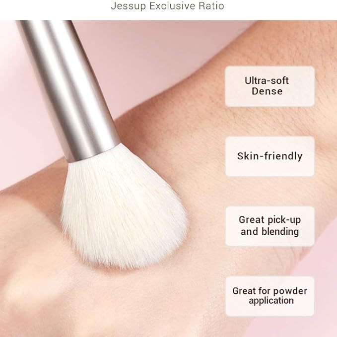 Jessup Makeup Brushes Set Professional Makeup Brush Eyeshadow Blending Powder Foundation Blusher Concealer 25pcs with Cosmetics Storage Box, Blushing Bride T295