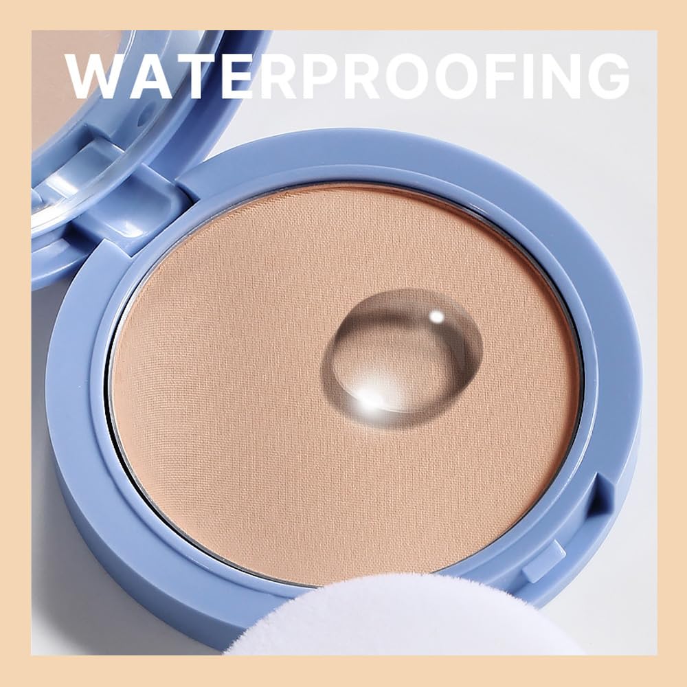 evpct Oil Control Pressed Face Powder Compact for Women, Translucent Setting Powder Makeup Foundation for Women, Waterproof Long Lasting Lightweight, polvo compacto de maquillaje, 140 Golden Beige