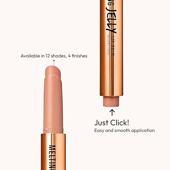 KISS NEW YORK Professional Melting Jelly Lip Balm, High Shine & Moisturizing Lip Stick, Long Lasting, Plumping Effect Look, Non-Sticky & Not Cakey, Easy Application & Natural Coverage (Caramel)