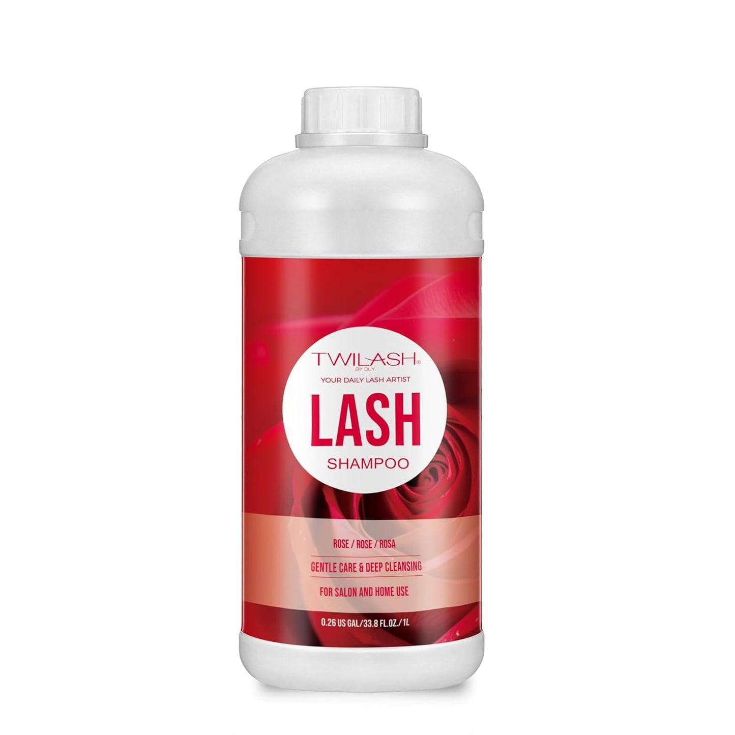 Lash Shampoo Bulk, Eyelash Cleanser for Extensions 1 Liters, Safe Makeup Remover, Non-irritating or Burning Formula Eyelid Foaming Cleanser for Professional Salon and Home Use (Rose-1L)