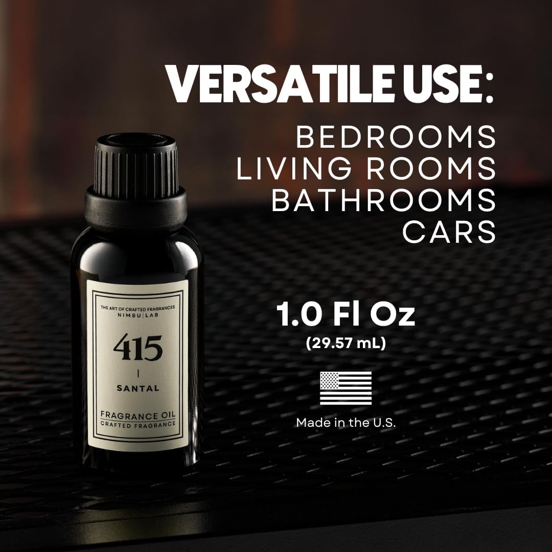 415 Santal The Luxurious Aroma of Santal and Sandalwood Essential Oil Blend for Home Diffusers - Indulge in The Exquisite Aroma and Elevate Your Diffuser Experience (1.0 Oz/30 Ml) - Nimbu Lab