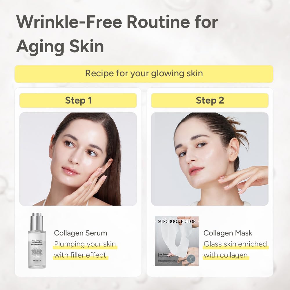 SUNGBOON EDITOR Deep Collagen Hydrating Duo : Deep Collagen Power Boosting Cream In Serum & Hydro Booster Moisture Sunscreen, Volufiline Serum, face sunscreen, Korean Skin Care