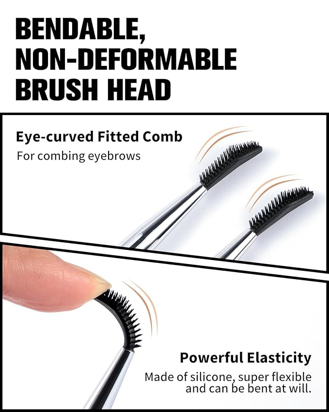 EIGSHOW Dual-Ended Precision Eyebrow Brush and Comb for Eyeliner Lining, Sculpting Brows, Professional Eye Makeup Tools (D109)
