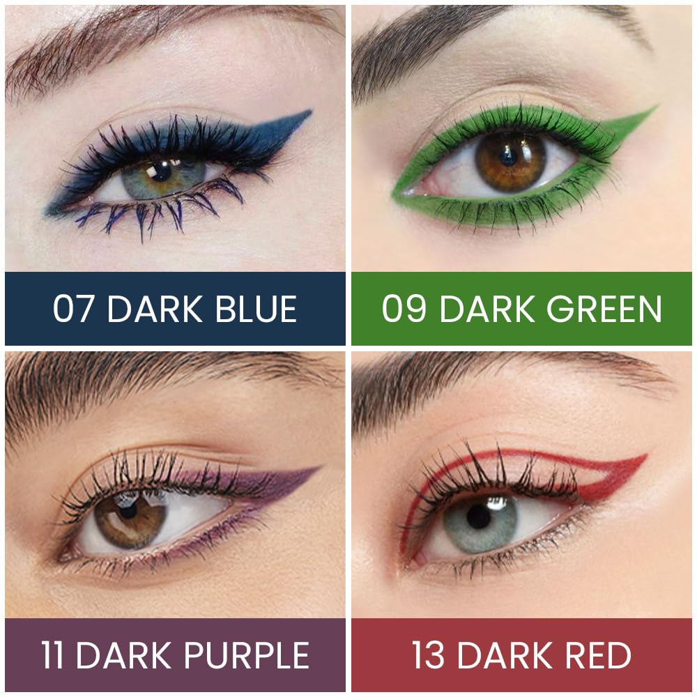 Kaely 4Pcs Dark Blue Green Purple Red Gel Eyeliner Pencil,Cream Waterproof Smudge Proof Eye Liner,Halloween Makeup,Eye Black Face Paint Lipstick Crayon,Color Colorful Eyeliner Eyeshadow Stick