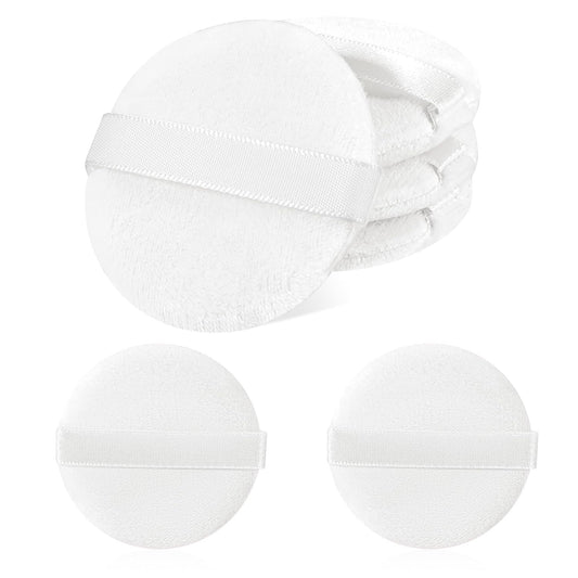 6 PCS Setting Powder Puff, 2 Inch Small Round Makeup Powder Puff Pads with Ribbon Soft Velour Eye Shadow Puff Cosmetic Foundation Blender Sponge Beauty Makeup Tools for Loose Powder & Liquid Cosmetic