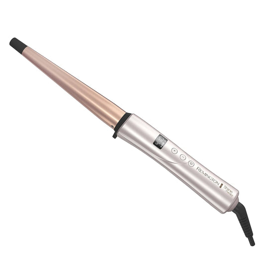 Remington Shine Therapy Argan Oil & Keratin Infused ½-1 Inch Tapered Curling Wand for Natural Curls, Includes Heat Glove