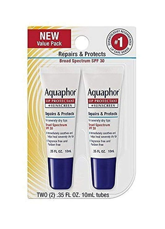 Aquaphor Lip Repair & Protect Tube Blister Card Dual Pack, 0.35 Ounce